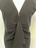 HUGO BOSS BLACK FRILLED FRONTCAP SLEEVED PENCIL DRESS SIZE 8 UK 12