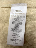 THE WHITE COMPANY 100% CASHMERE BEIGE V NECK JUMPER SIZE M