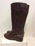 RALPH LAUREN BROWN LEATHER KNEE LENGTH BOOTS SIZE UK 6