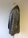 BRAND NEW TWIGGY FOR MARKS & SPENCER SILVER SEQUINNED JACKET SIZE 20