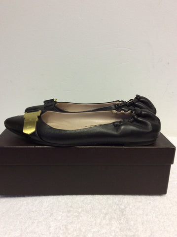 MULBERRY TILLIE BLACK LEATHER BALLERINA FLATS SIZE 7/40