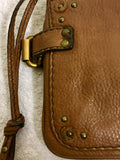 CHLOE TAN BROWN LEATHER POCHETTE/ CLUTCH BAG