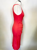 PENNY BLACK CORAL DRAPED FRONT SLEEVELESS DRESS SIZE M