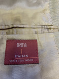 MARKS & SPENCER ITALIAN 100% WOOL BEIGE CHECK TAILORED JACKET SIZE 46S