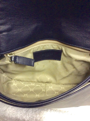 HOBBS DARK BLUE LEATHER SHOULDER/ CROSS BODY BAG