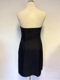 COAST BLACK SILK STRAPLESS FRILL TRIM DRESS SIZE 12