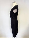 LK BENNETT GIANNA BLACK 100% VIRGIN WOOL PENCIL DRESS & JACKET SIZE 8