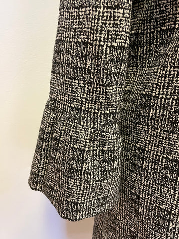 HOBBS BLACK & WHITE PRINT 3/4 BELL SLEEVE SHIFT DRESS SIZE 10