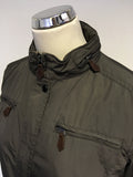 MASSIMO DUTTI BROWN ZIP UP JACKET WITH CONCEALED HOOD SIZE L