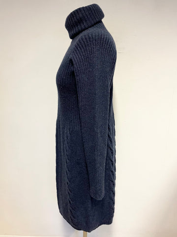HAWICO SCOTLAND DARK BLUE 100% CASHMERE JUMPER DRESS SIZE M