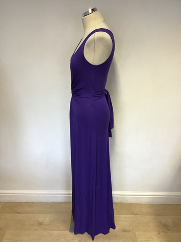HOBBS PURPLE SLEEVELESS MAXI DRESS SIZE 8