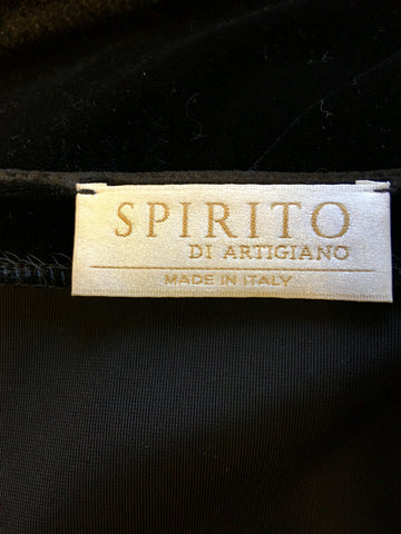 SPIRITO DI ARTIGIANO BLACK VELVET LONGLINE JACKET SIZE 20