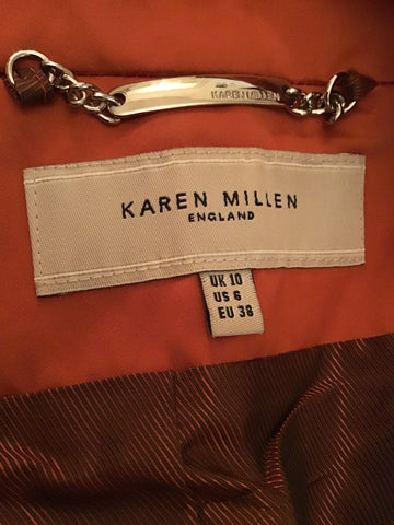 KAREN MILLEN BURNT ORANGE 3/4 SLEEVE SPECIAL OCCASION COAT SIZE 10