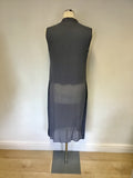 NITYA GREY SILK TRIM DUSTER COAT & LONG TUNIC TOP SIZE 12