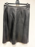 BRAND NEW MNG BLACK LEATHER A LINE KNEE LENGTH SKIRT SIZE 14