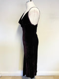 GHOST DAMSON VELVET COWL NECKLINE FINE STRAP SLIP DRESS SIZE L