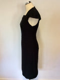 LAURA ASHLEY BLACK RIBBED PENCIL DRESS SIZE 12