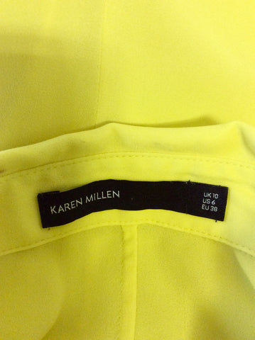 KAREN MILLEN BRIGHT YELLOW SLEEVELESS TOP SIZE 10