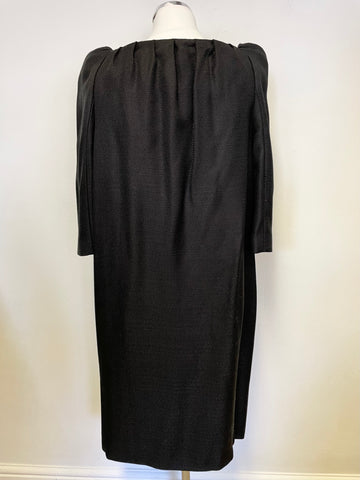 LK BENNETT BLACK COLLARLESS 3/4 PUFF SLEEVE SPECIAL OCCASION COAT SIZE 12