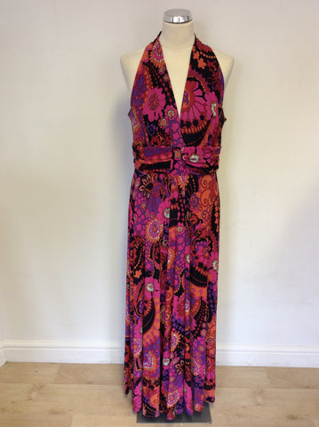 PHASE EIGHT MULTI COLOUR PRINT MAXI DRESS SIZE 16