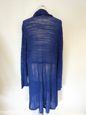 PHASE EIGHT ROYAL BLUE COTTON BLEND LONG CARDIGAN SIZE 18