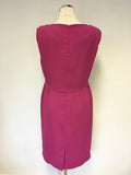 JAEGER RASPBERRY PINK SLEEVELESS SHIFT DRESS SIZE 12