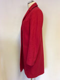 FRENCH CONNECTION RED WOOL & CASHMERE COAT SIZE 8