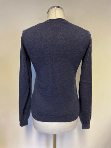 CALVIN KLEIN DARK BLUE 100% VIRGIN WOOL JUMPER SIZE 12