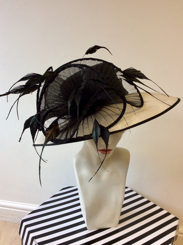 CAPPELLI CONDICI NATURAL & BLACK WIDE BRIM FORMAL HAT