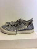 CONVERSE ALL STAR SILVER CROC DESIGN LEATHER PLIMSOLS SIZE 6/39