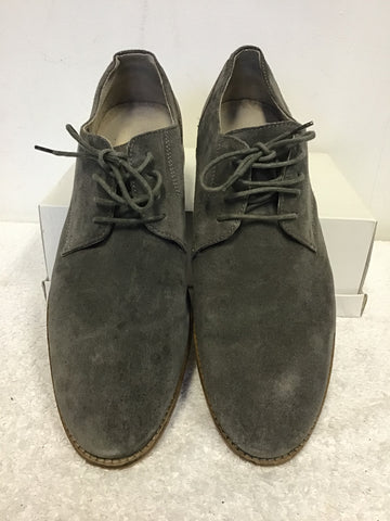 OFFICE GREY SUEDE & LEATHER HEEL LACE UP SHOES SIZE 9/43