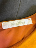 MAX MARA BURNT ORANGE,BLACK & IVORY PRINT SLEEVELESS SHIFT DRESS SIZE 14