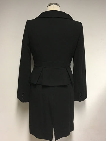 HOBBS BLACK WOOL DRESS & JACKET SUIT SIZE 10