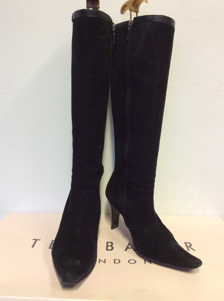TED BAKER BANG BLACK SUEDE KNEE LENGTH BOOTS SIZE 5/38