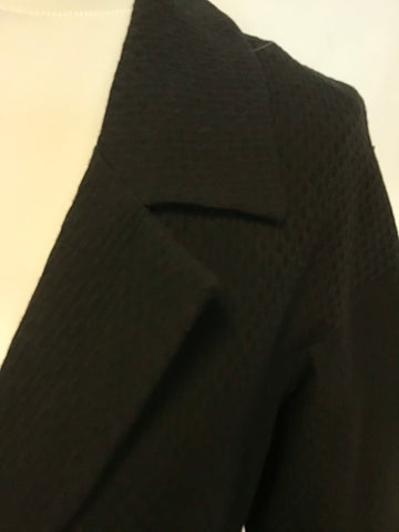 MARKS & SPENCER BLACK COTTON 3/4 SLEEVE SPRING/SUMMER COAT SIZE 12