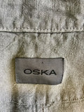 OSKA GREY LINEN WRAP ACROSS JACKET SIZE 0 FIT UK 8/10/12