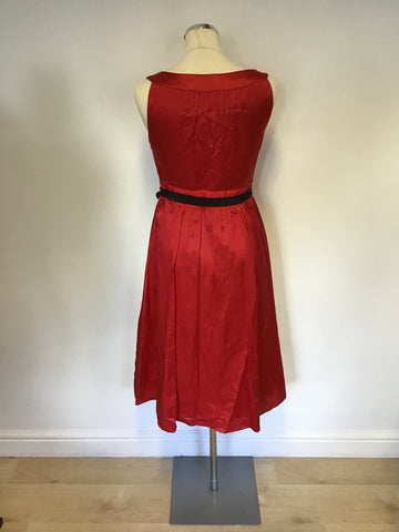 MONSOON RED SILK & COTTON BLEND SPECIAL OCCASION DRESS SIZE 10