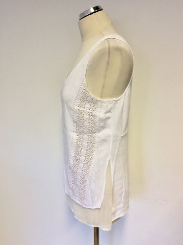 MINT VELVET WHITE LACE TRIM LAYERED SLEEVELESS TOP SIZE 12