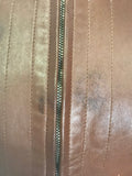 MULBERRY BROWN SOFT LEATHER ZIP UP JACKET SIZE 12