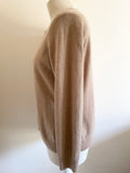 UNBRANDED 100% CASHMERE CAMEL LONG SLEEVED CARDIGAN SIZE L