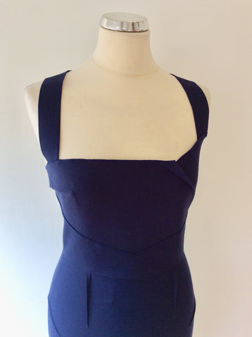 ROLAND MOURET LIMITED EDITION FOR SELFRIDGES NAVY BLUE DRESS SIZE 10