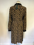 BRAND NEW HOBBS GIORGIANA BROWN & BLACK LEOPARD PRINT DRESS SIZE 14