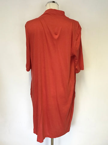 WHISTLES RED COWL NECKLINE SHORT SLEEVE T SHIRT DRESS SIZE 12