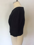COAST BLACK LINEN SHORT SLEEVE CROP JACKET SIZE 12