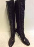 SERGIO ROSSI BLACK ALL LEATHER KNEE LENGTH BOOTS SIZE 6/39