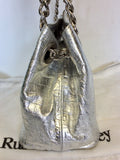 RUSSELL & BROMLEY SILVER CROC CHAIN STRAP HAND/SHOULDER BAG