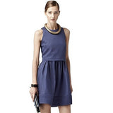 REISS INDA INK QUILTED FIT & FLARE DRESS SIZE 8