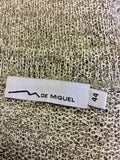 DE MIGUEL GREY & SILVER FINE KNIT SCOOP NECK JUMPER SIZE 44 UK 12