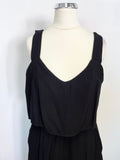 WHISTLES BLACK STRAP LAYERED TOP WIDE LEG JUMPSUIT SIZE 10