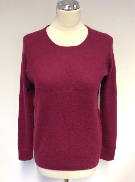 MARKS & SPENCER DARK RED CASHMERE JUMPER SIZE 14